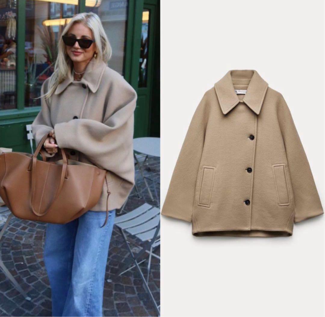 ZARA × MANTECO ケープコート ショートコート キャメル XS-S