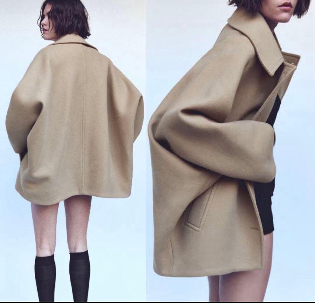 ZARA × MANTECO ケープコート ショートコート キャメル XS-S