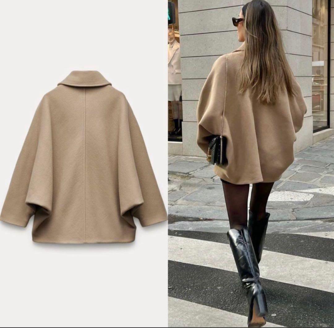 ZARA × MANTECO ケープコート ショートコート キャメル XS-S