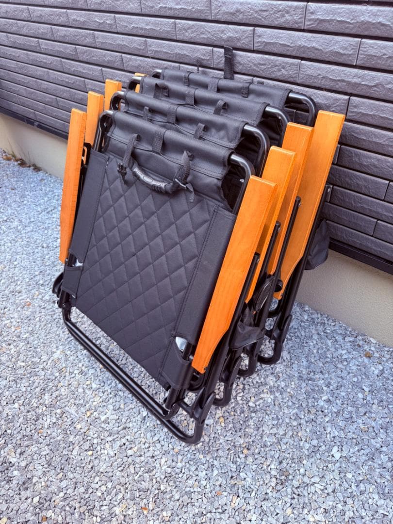 【4脚セット】WAQ リクライニングローチェアレギュラー ブラック