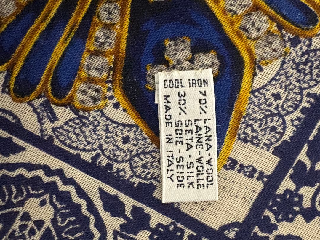 美品＊CHANEL 大判 スカーフ シルク ゴールド　ブルー　花柄　ゴージャス