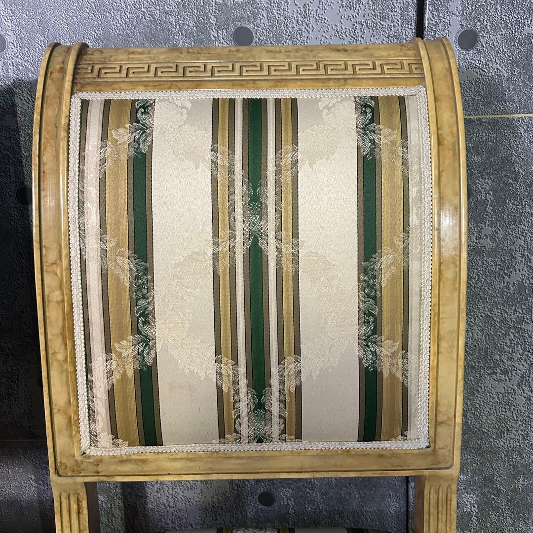 トトロ꧁イタリア製꧂ダイニングチェア2脚 ストライプ ヨーロッパ 食卓椅子