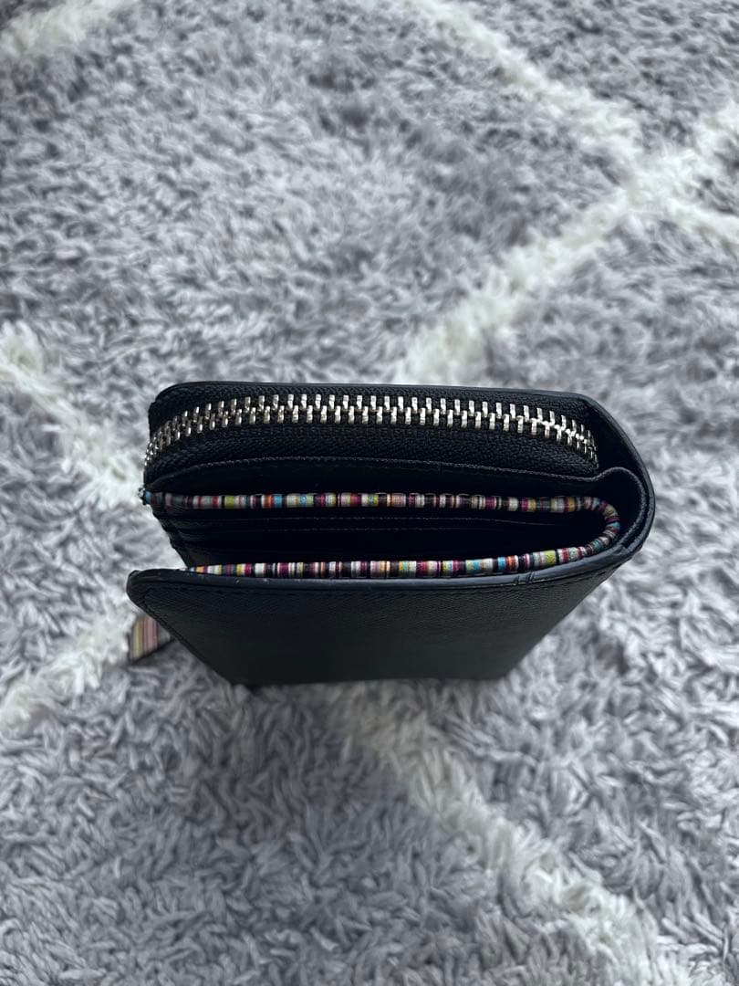 ポールスミス Paul Smith 二つ折り財布 ジップストローグレイン 黒