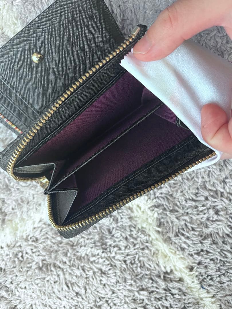 ポールスミス Paul Smith 二つ折り財布 ジップストローグレイン 黒