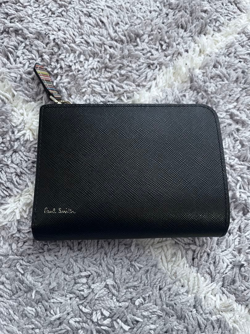 ポールスミス Paul Smith 二つ折り財布 ジップストローグレイン 黒