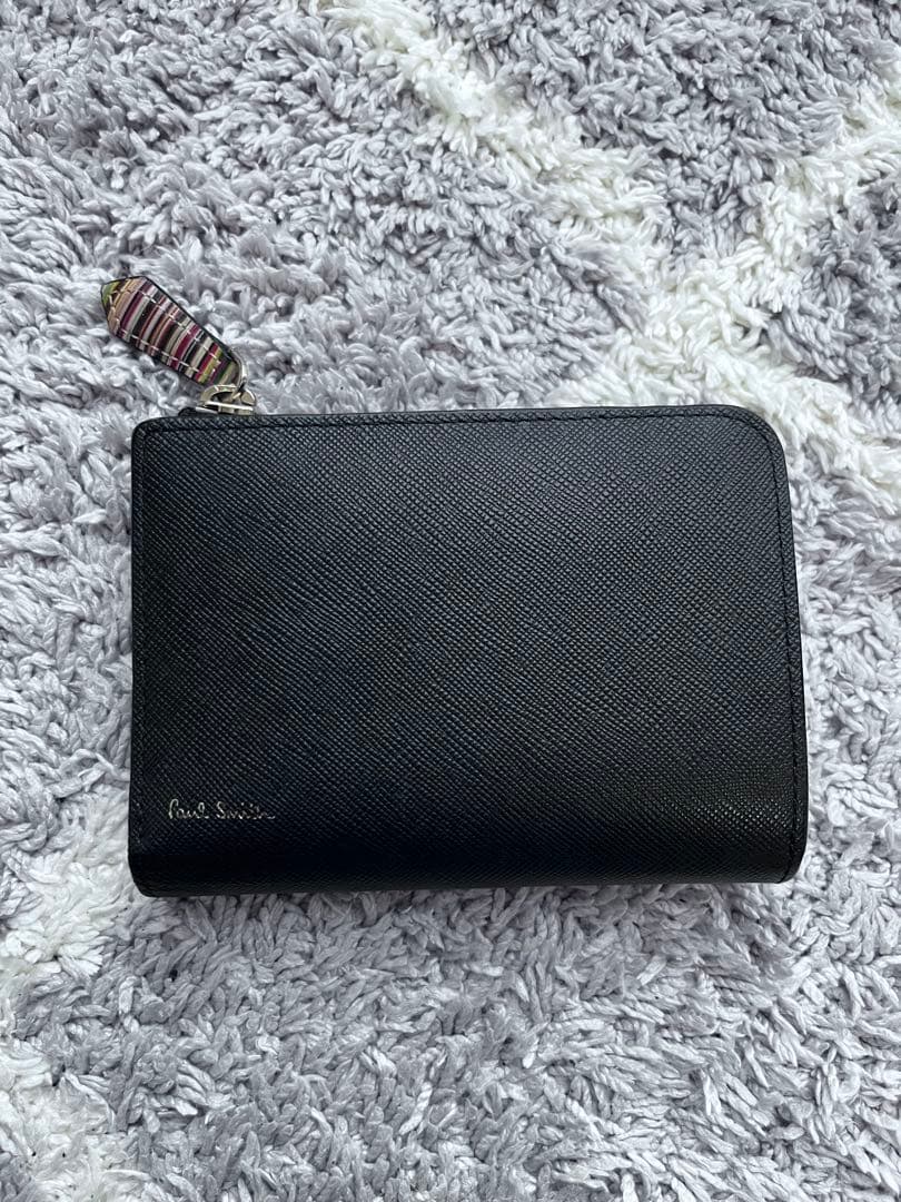 ポールスミス Paul Smith 二つ折り財布 ジップストローグレイン 黒