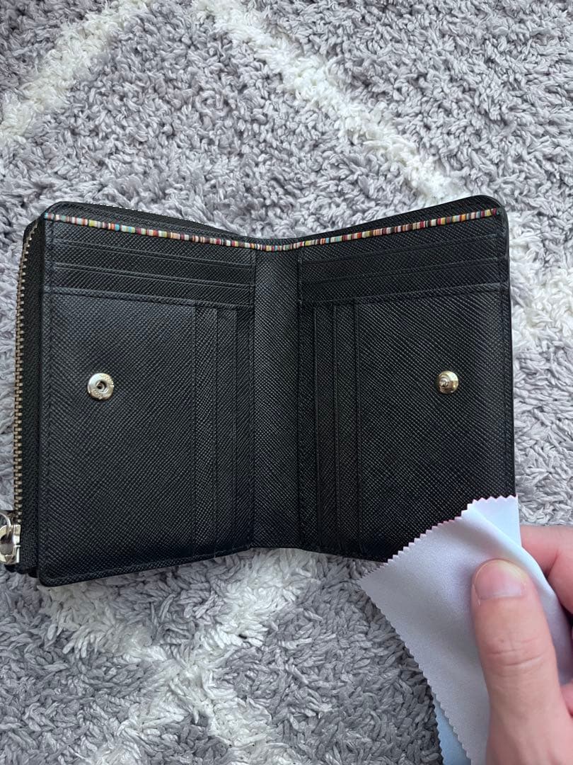 ポールスミス Paul Smith 二つ折り財布 ジップストローグレイン 黒