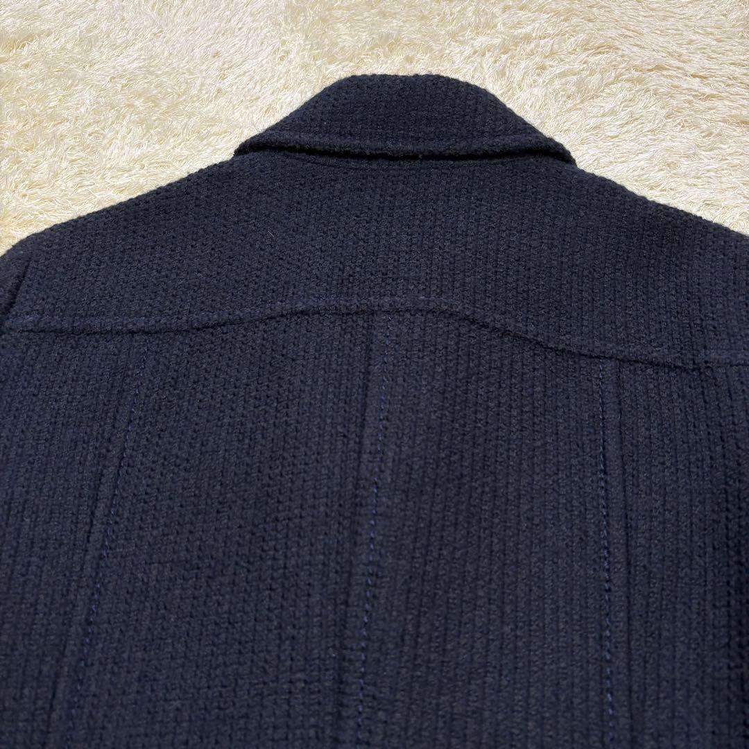 【美品】23区　ツイード　ウール　ジャケット　ネイビー　大きめサイズ　48 5L