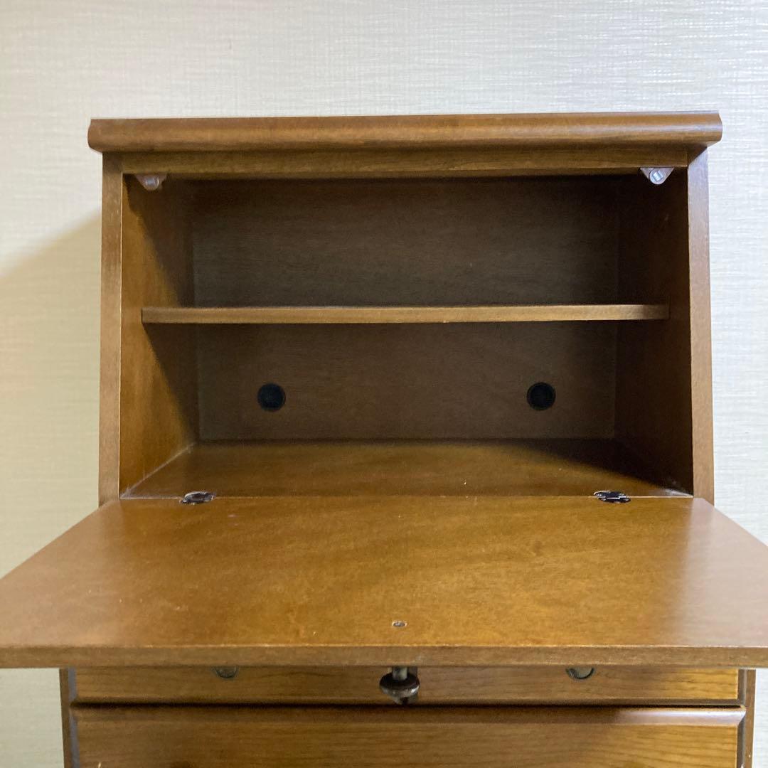 木製ライティングビューロー　フラップ式収納付き　送料込み価格　9/29迄出品