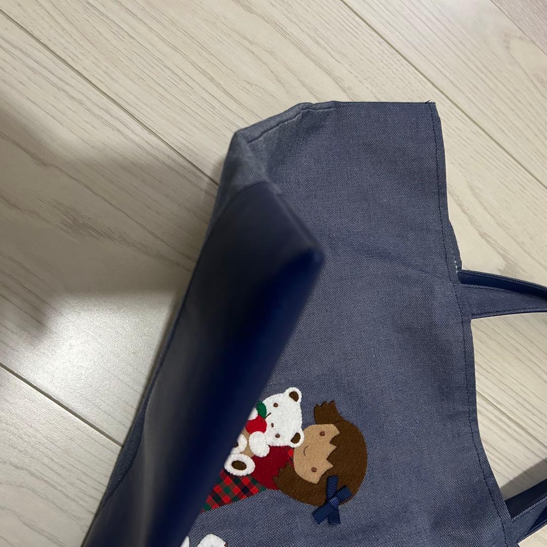 美品　ファミリア　デニムバッグ　手刺繍