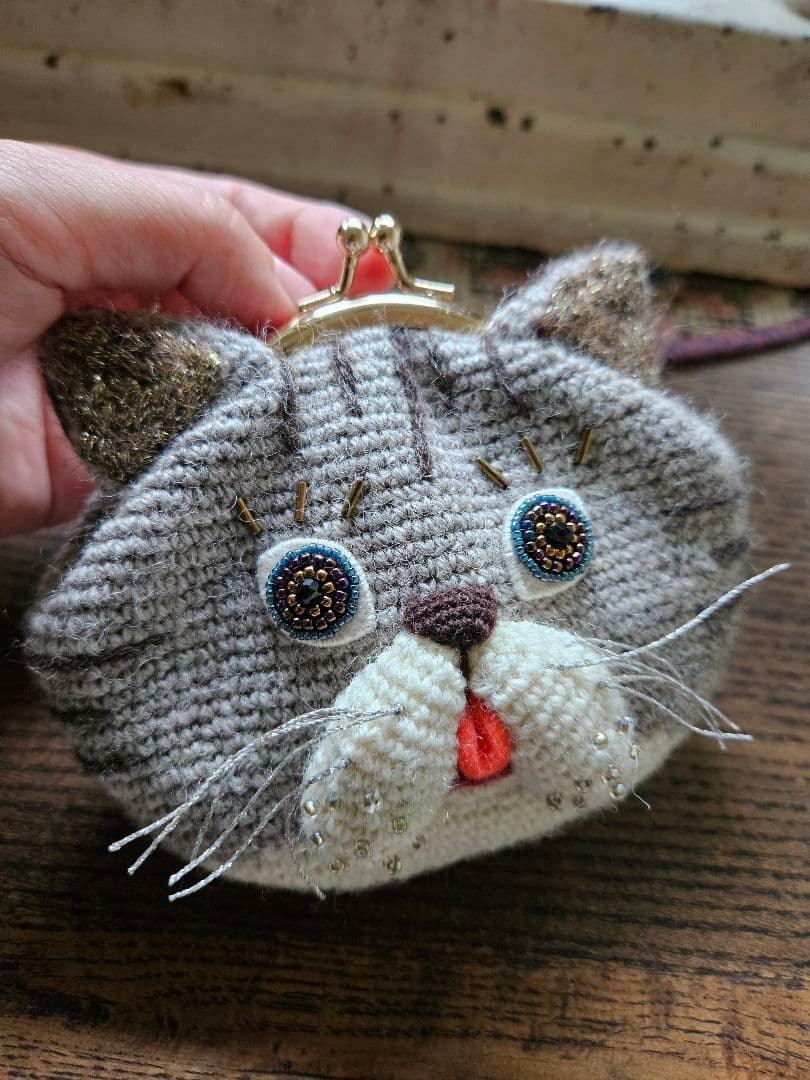 はなまめさま専用　TIMIDE がま口ポーチ　ネコ　エキゾチック　鼻ぺちゃ