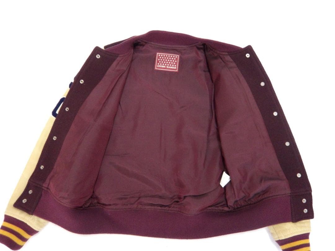 HYSTERIC GLAMOUR ヒステリックグラマー 袖革スタジャン フリー