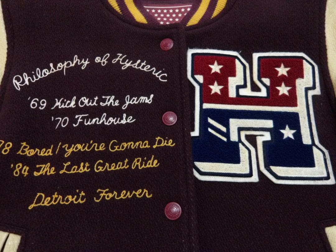 HYSTERIC GLAMOUR ヒステリックグラマー 袖革スタジャン フリー