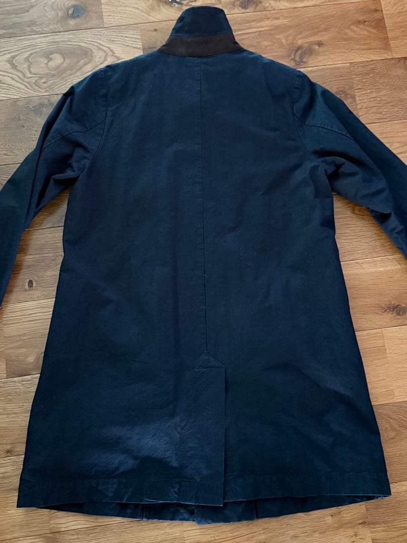 ネイビー ロングコート フリース裏地付き