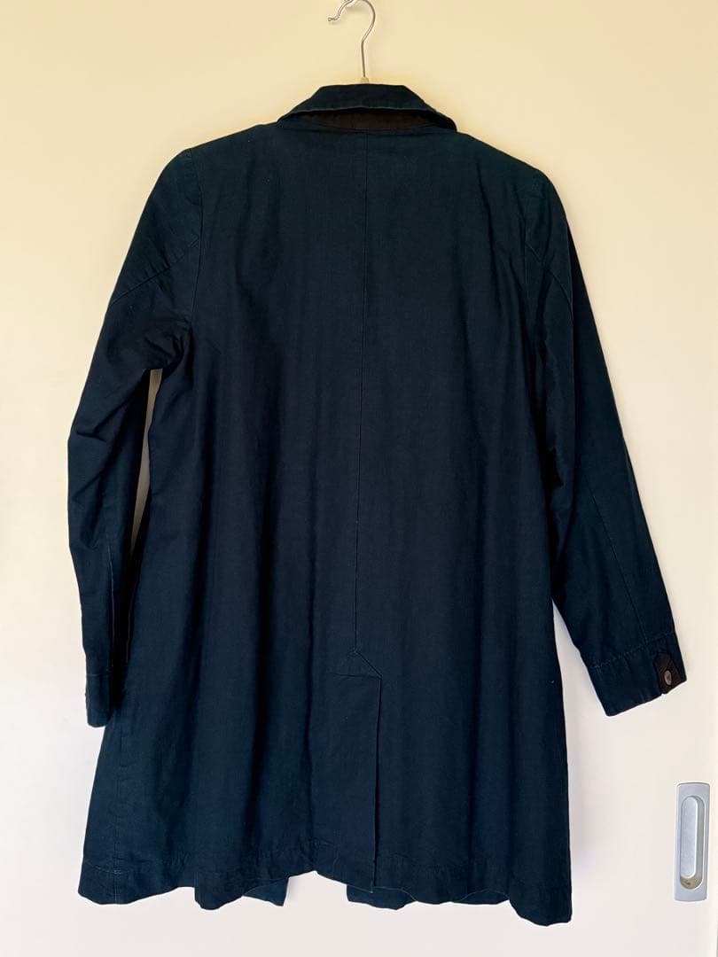 ネイビー ロングコート フリース裏地付き