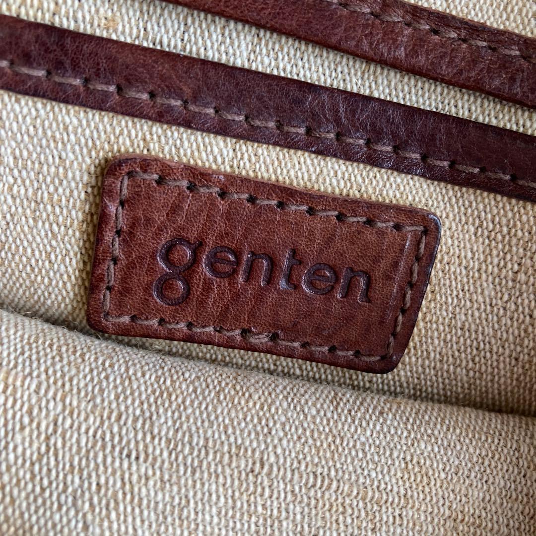 genten ブラウンレザートートバッグ