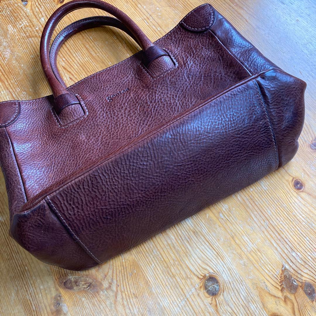 genten ブラウンレザートートバッグ