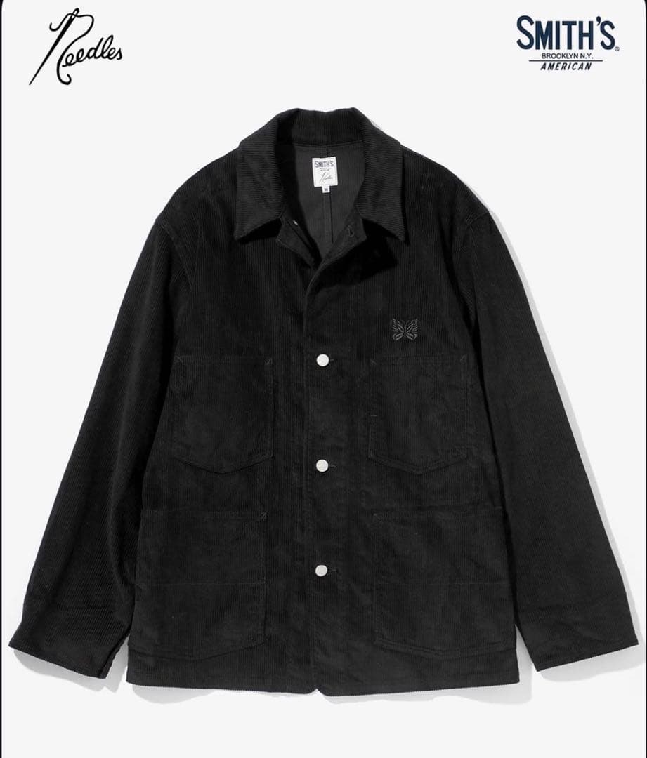 Needles × SMITH'S コーデュロイ ブラックカバーオール