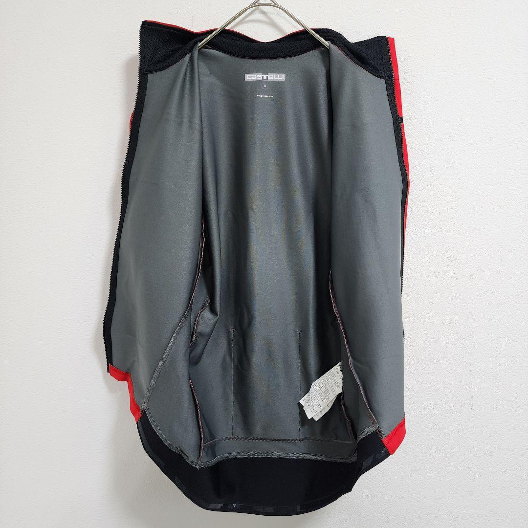 カステリ サイクルジャージ ゴアウインドストッパー ROSSOCORSA レッド