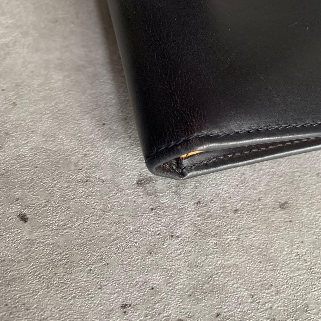 Whitehouse Cox バイカラー三つ折り財布　黒　ナチュラル