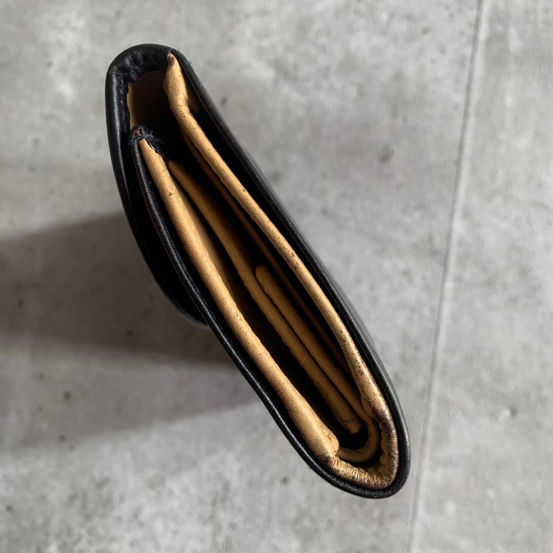 Whitehouse Cox バイカラー三つ折り財布　黒　ナチュラル