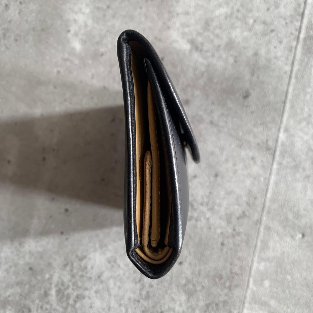 Whitehouse Cox バイカラー三つ折り財布　黒　ナチュラル