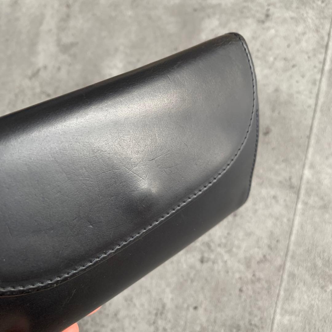 Whitehouse Cox バイカラー三つ折り財布　黒　ナチュラル