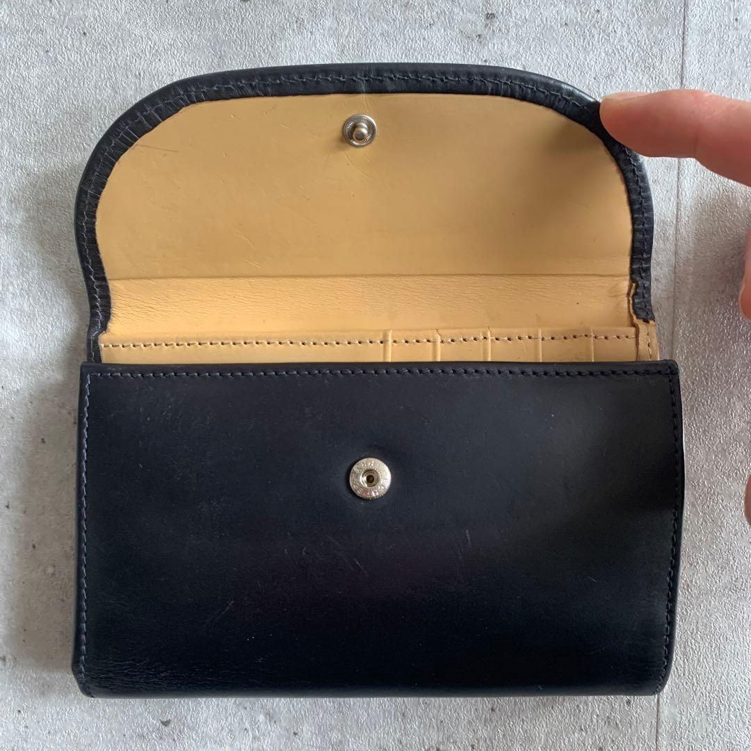 Whitehouse Cox バイカラー三つ折り財布　黒　ナチュラル