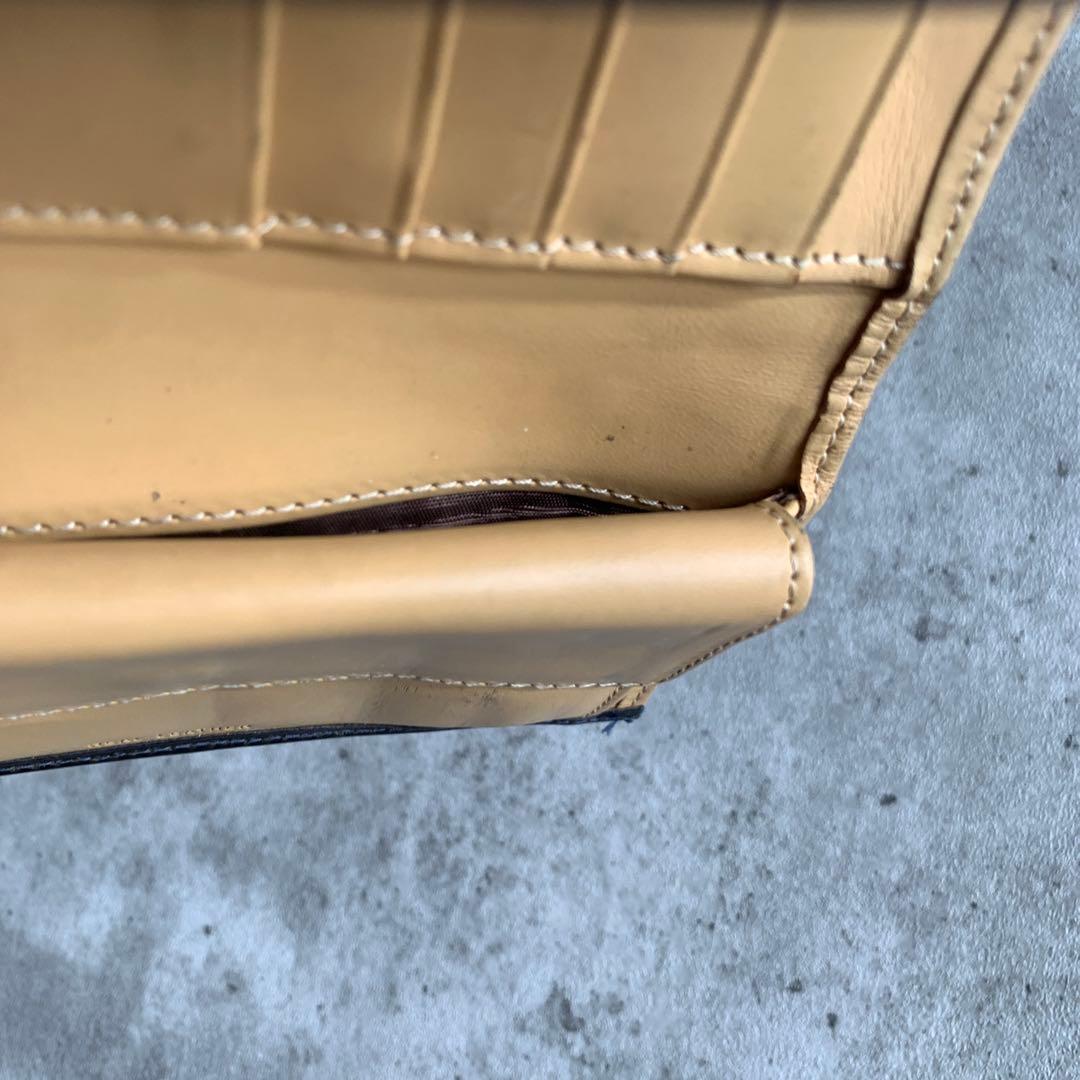 Whitehouse Cox バイカラー三つ折り財布　黒　ナチュラル