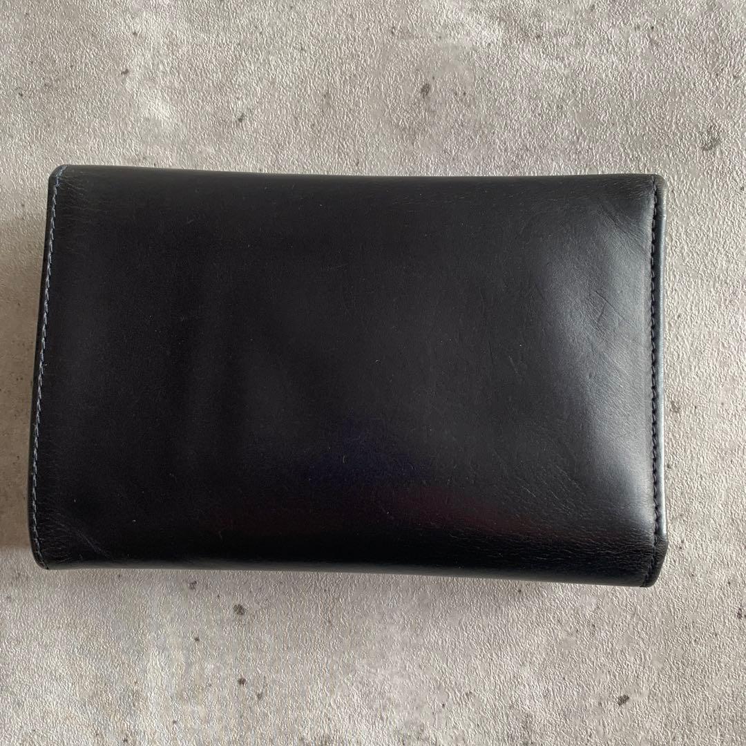 Whitehouse Cox バイカラー三つ折り財布　黒　ナチュラル