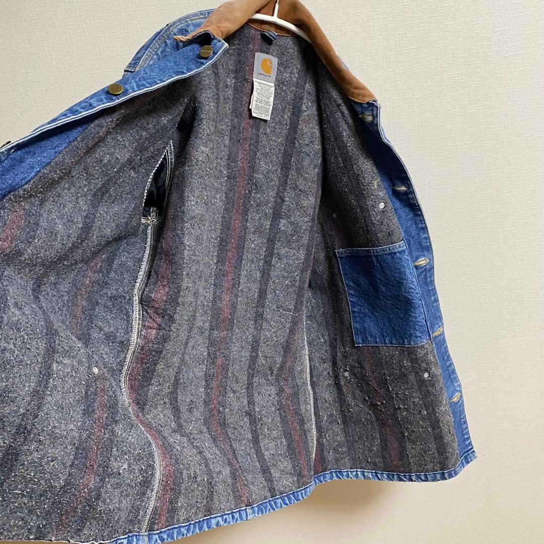 Sサイズ　USA製 カーハート カバーオール　チョアコート　インディゴ デニム