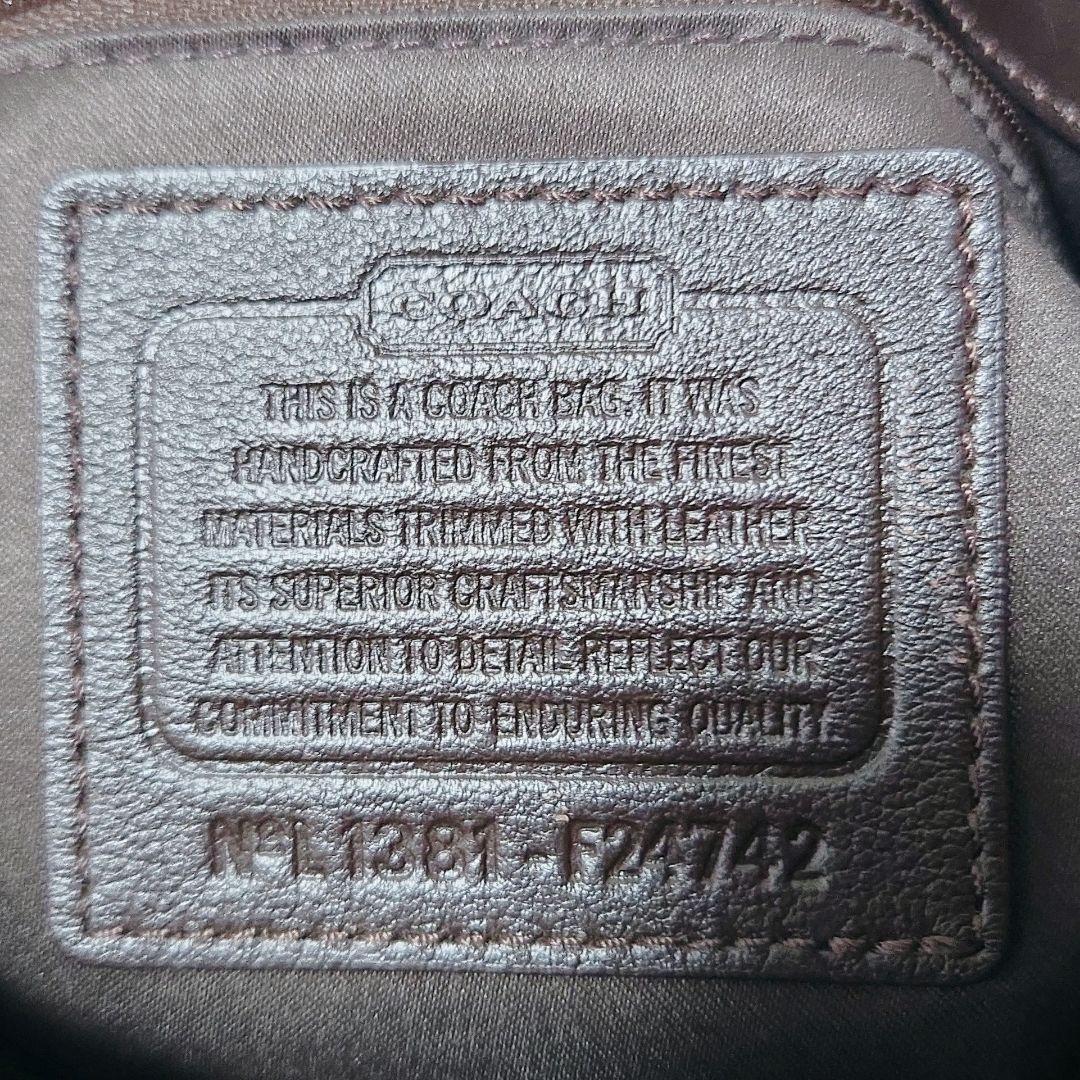 COACH シグネチャー ハンドバッグ ゴールド金具 茶 レザー