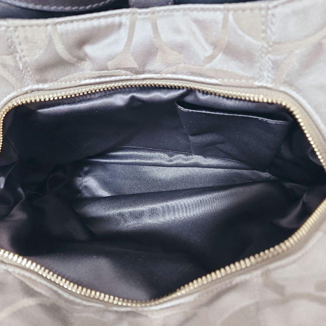 COACH シグネチャー ハンドバッグ ゴールド金具 茶 レザー