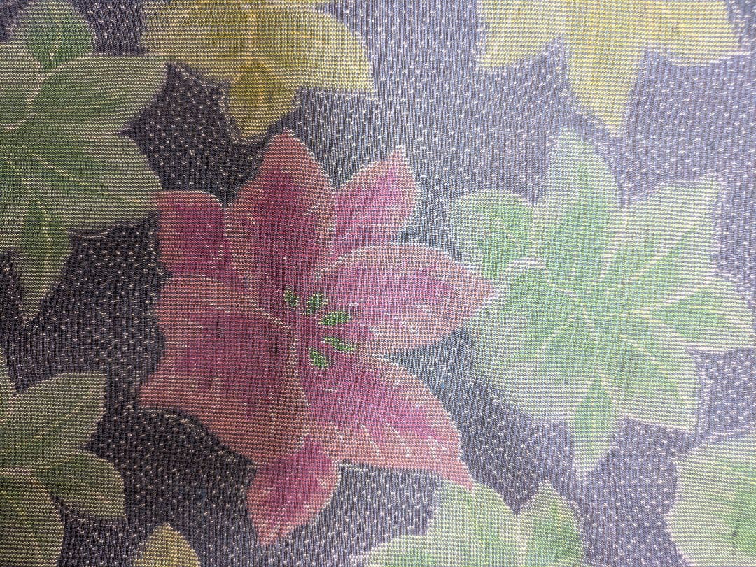 ♥お取り置き中♥着物リメイクワンピース★大島紬★Aライン★ブローチ付★ML〜LL