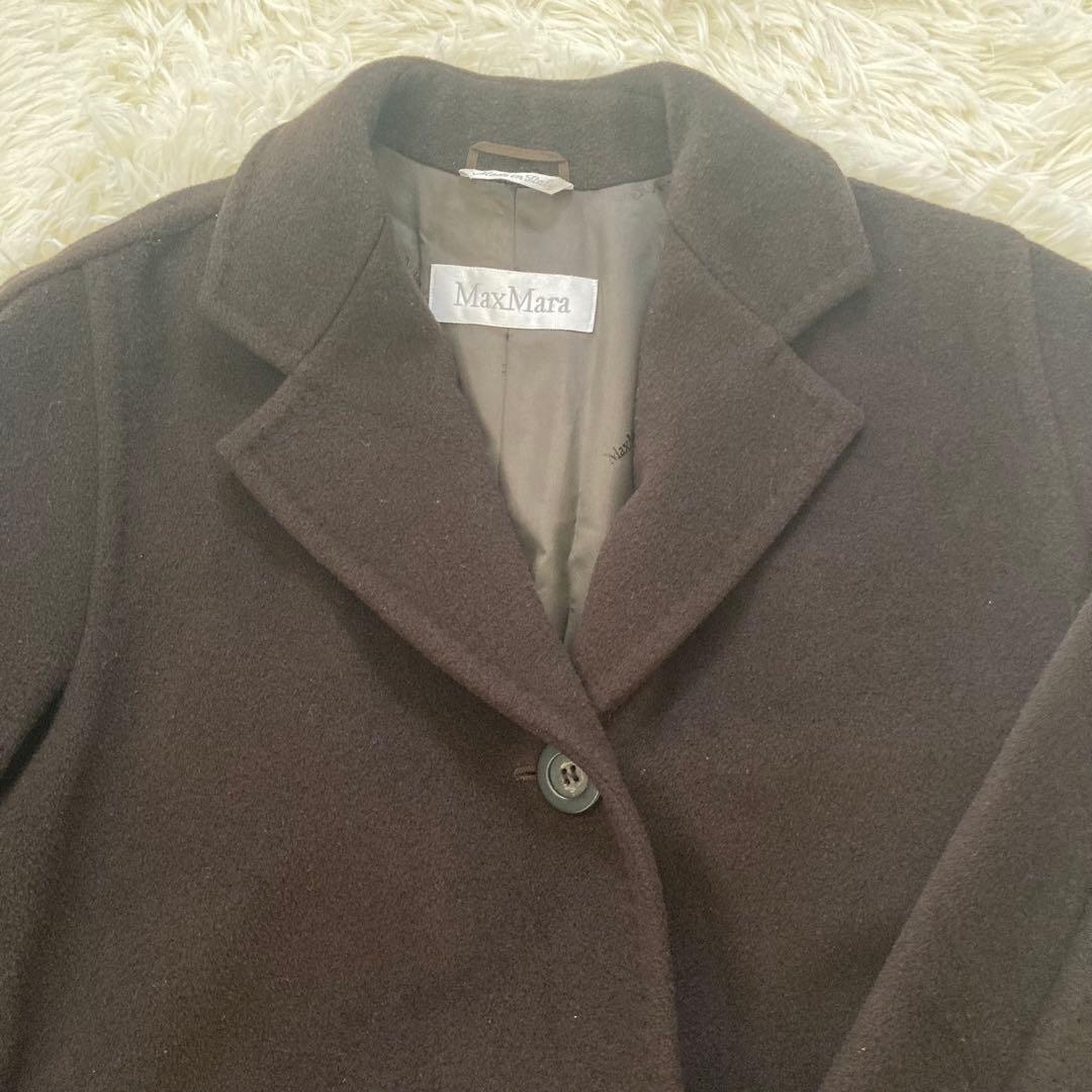 MAX Mara 白タグ　ダークブラウン チェスターコート 40