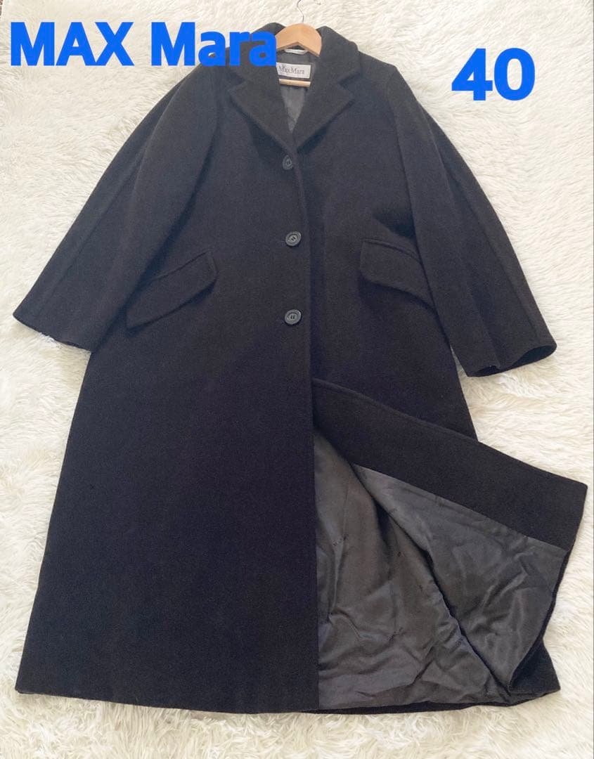 MAX Mara 白タグ　ダークブラウン チェスターコート 40