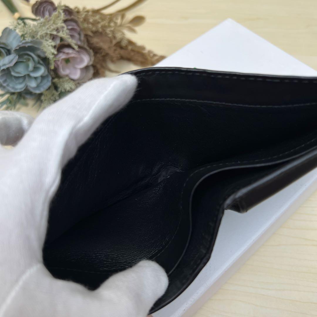 ボッテガヴェネタ 二つ折り財布 イントレチャート ブラック コンパクトウォレット