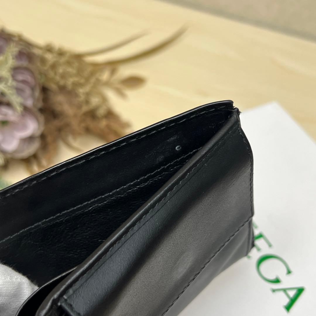 ボッテガヴェネタ 二つ折り財布 イントレチャート ブラック コンパクトウォレット