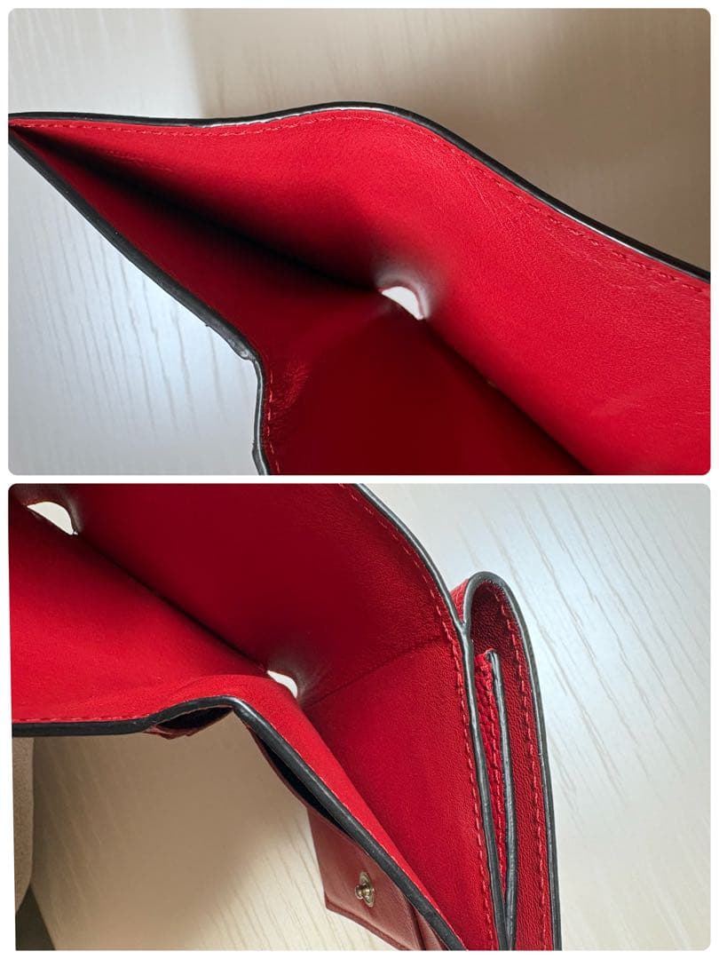LOEWE トライフォールドウォレット レッド