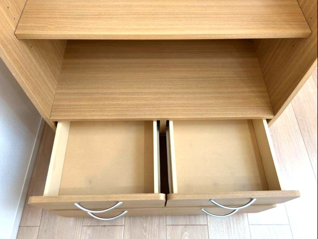 木製ハンガーラック 引き出し付き