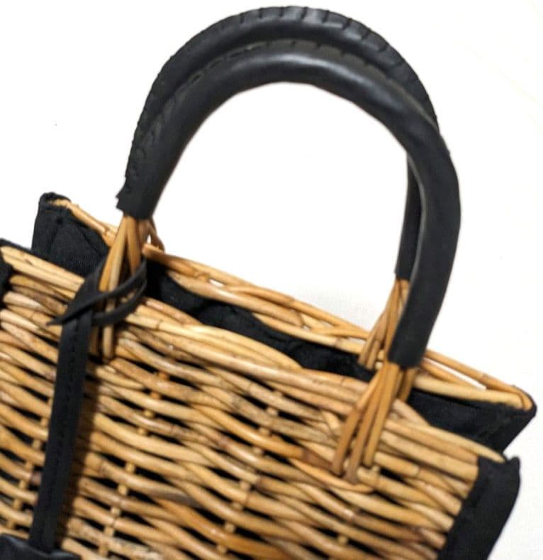 odds　かごバッグ　ラタン　　ミニバッグ　 オッズ　ラタンバッグ　レザー