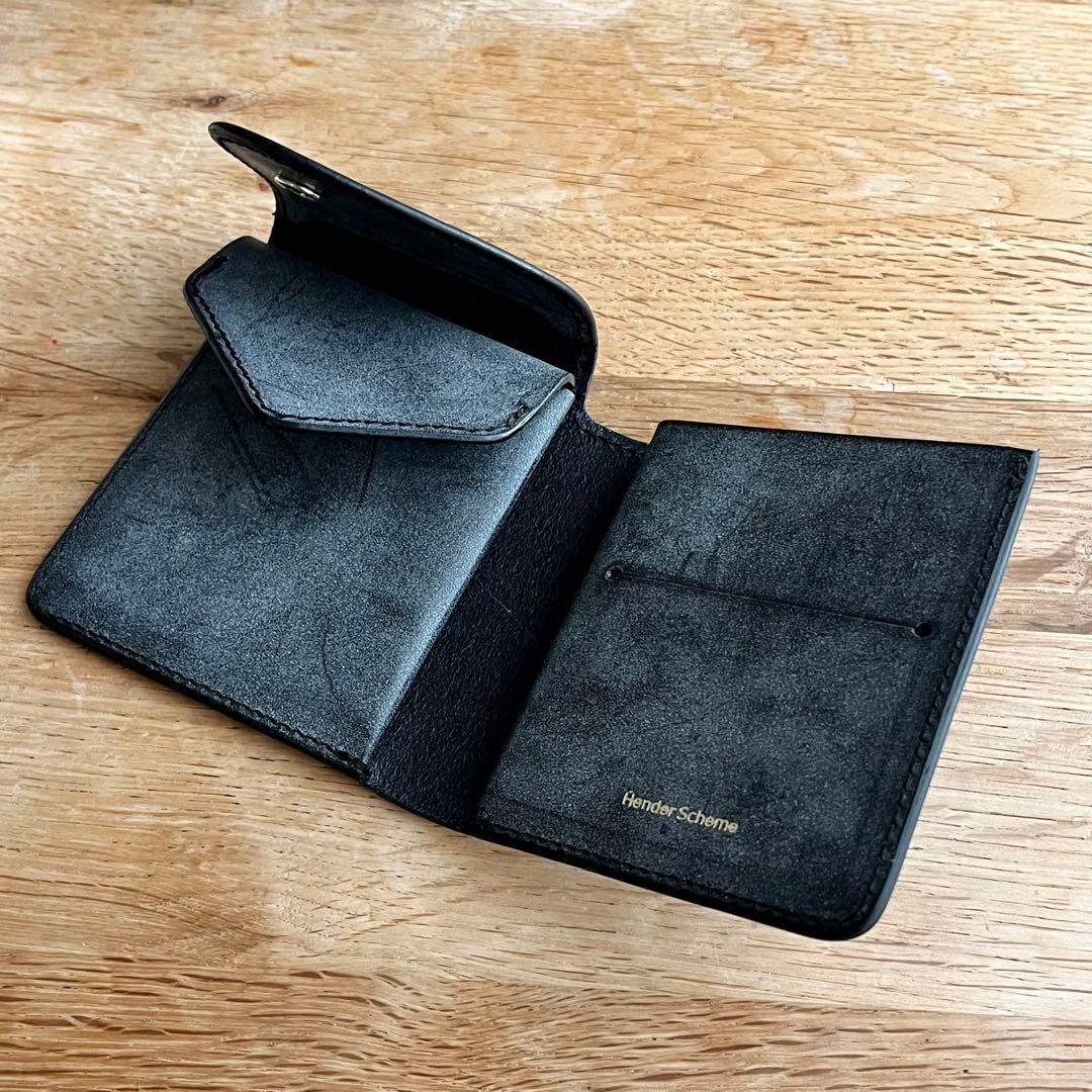 Hender Scheme エンダースキーマ 二つ折り財布 黒