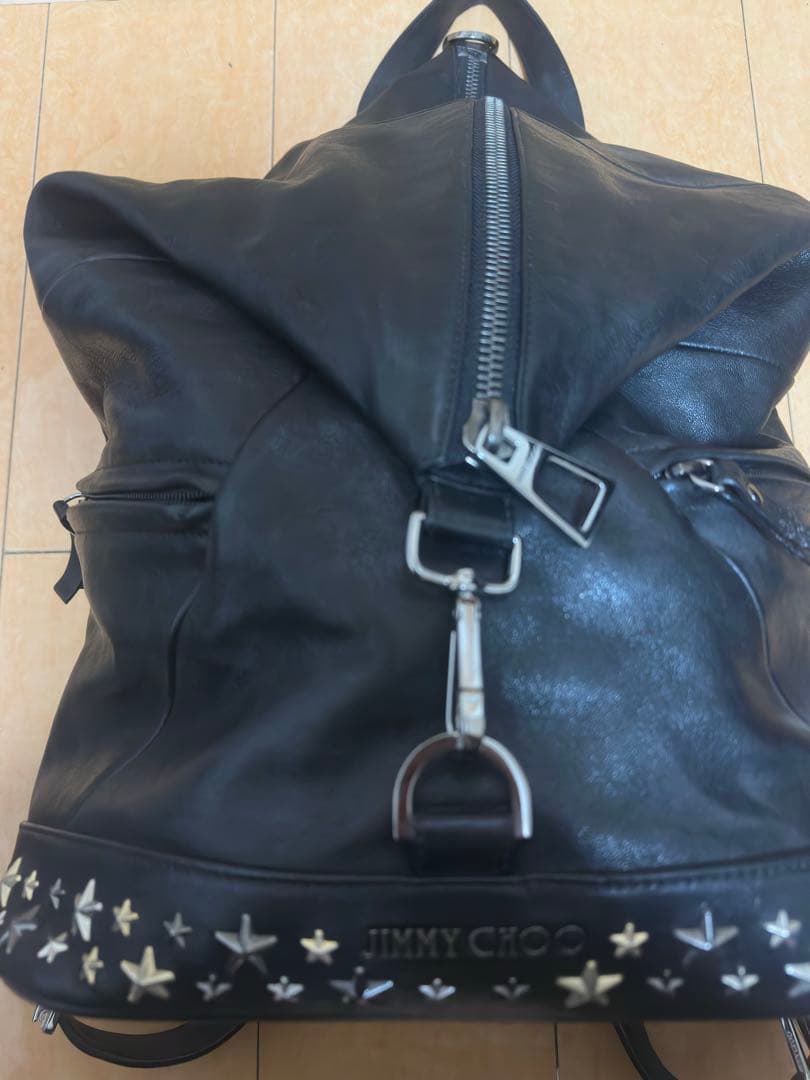 ジミーチュウ フィッツロイ リュック スタッズ レザー ブラック