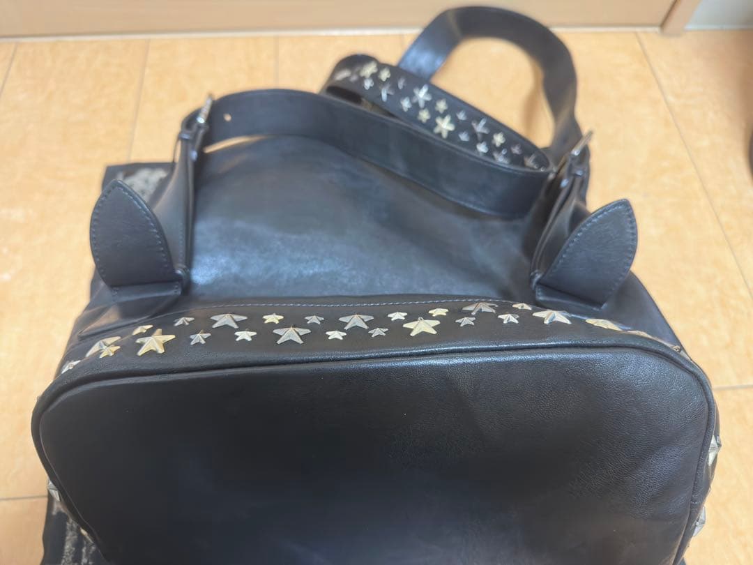 ジミーチュウ フィッツロイ リュック スタッズ レザー ブラック