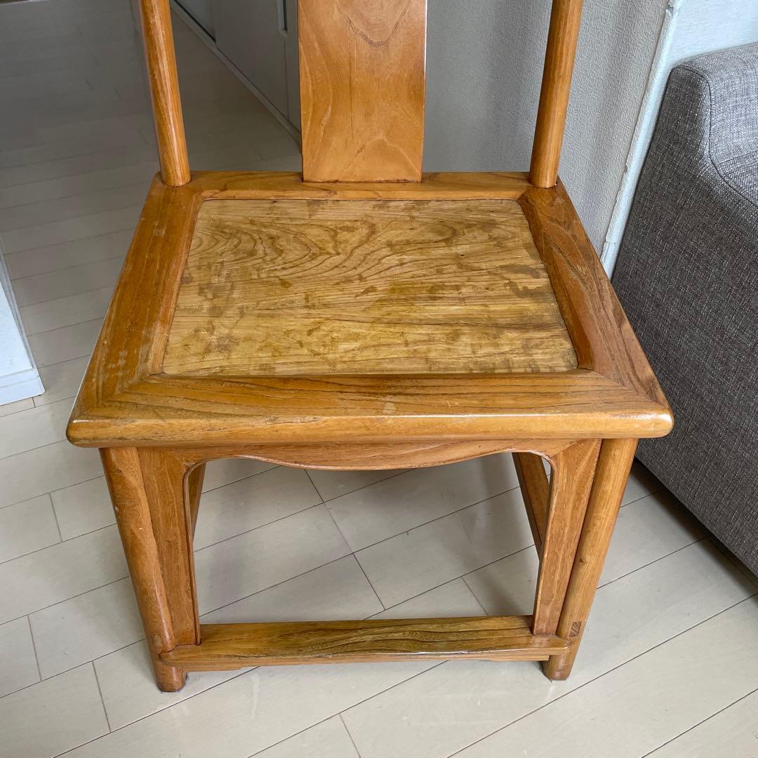 唐木椅子 唐木家具 木製 美品 アンティーク 彫刻 牡丹彫刻 中国家具 李朝家具