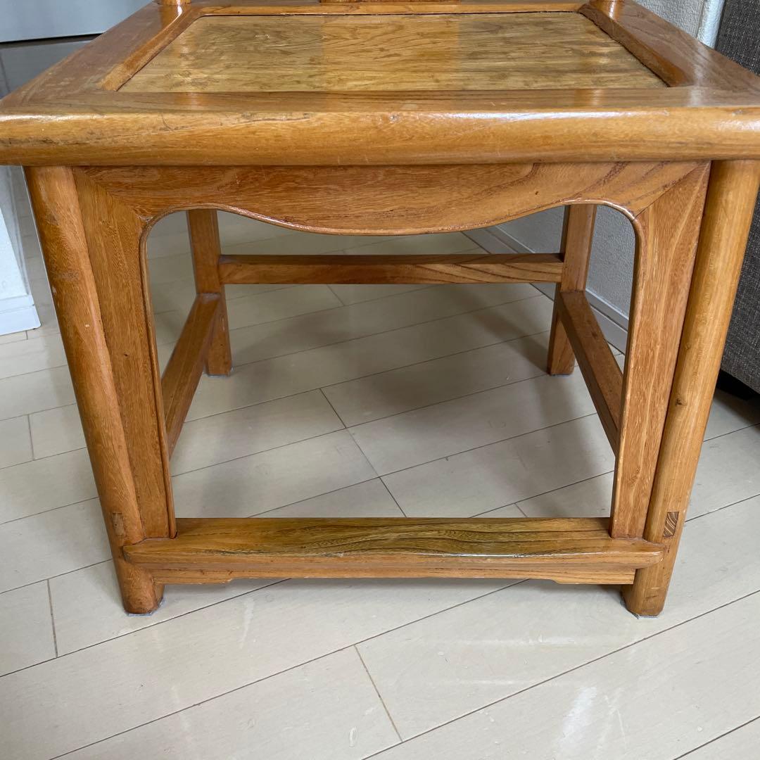 唐木椅子 唐木家具 木製 美品 アンティーク 彫刻 牡丹彫刻 中国家具 李朝家具