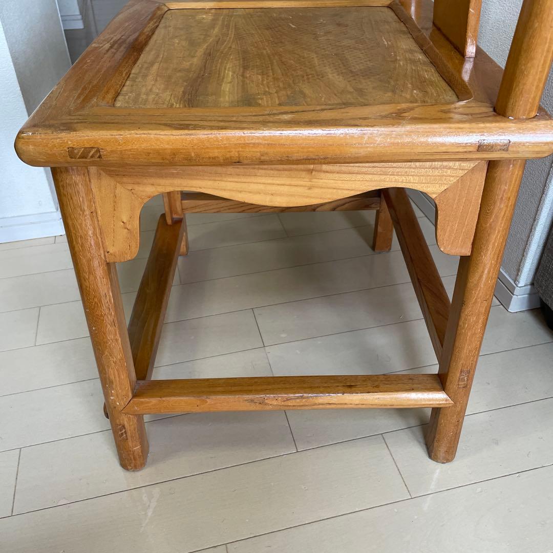 唐木椅子 唐木家具 木製 美品 アンティーク 彫刻 牡丹彫刻 中国家具 李朝家具