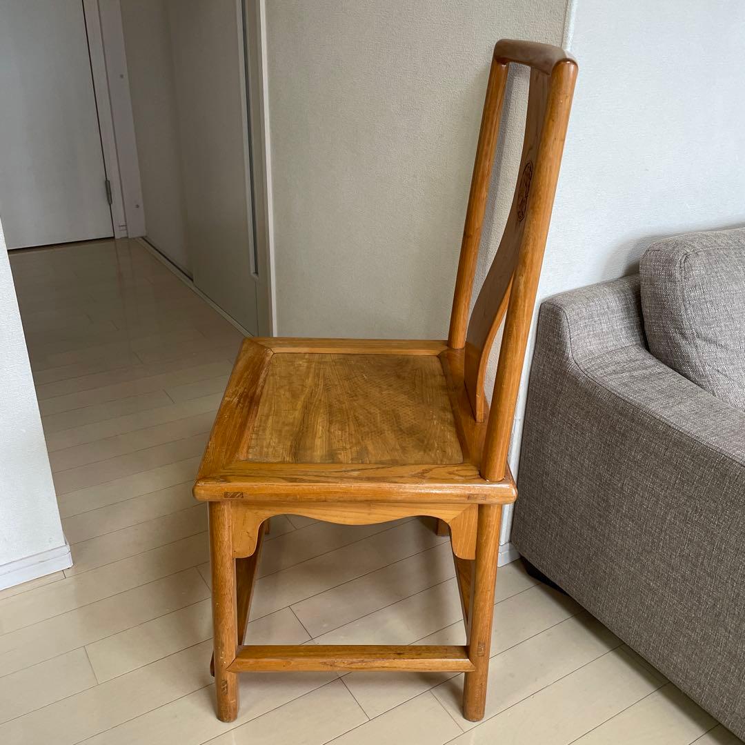 唐木椅子 唐木家具 木製 美品 アンティーク 彫刻 牡丹彫刻 中国家具 李朝家具