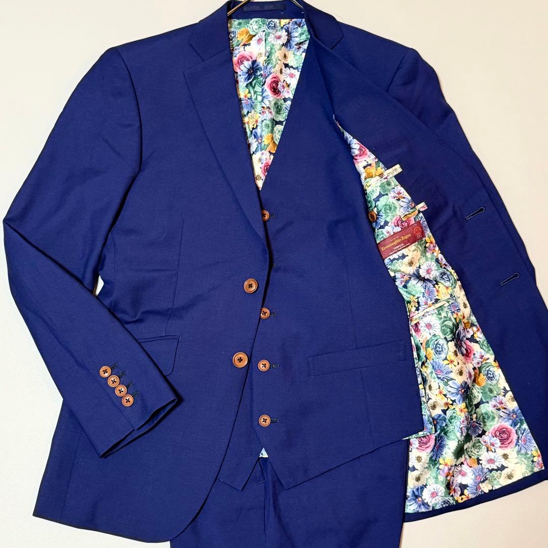 圧倒的存在感 エルメネジルド ゼニア 花柄 総裏 3ピース セットアップ