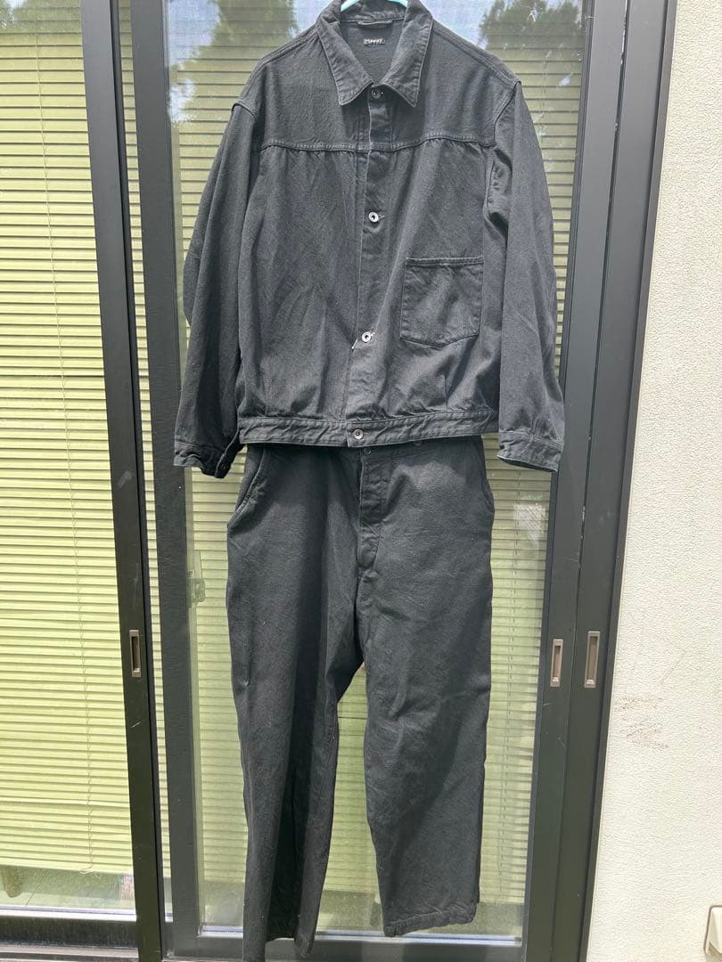 COMOLI ブラック オーバーパンツ　25ss